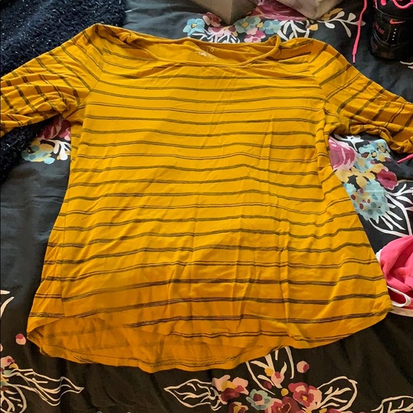 Size M mustard striped shirt - Picture 1 of 3